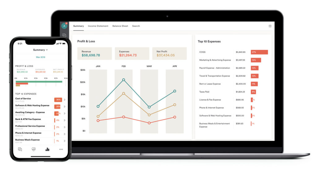 Bench bookkeeping dashboards